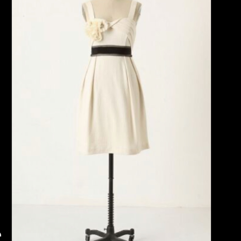 Anthropologie Deletta Breakfast Corsage Dress XS cream